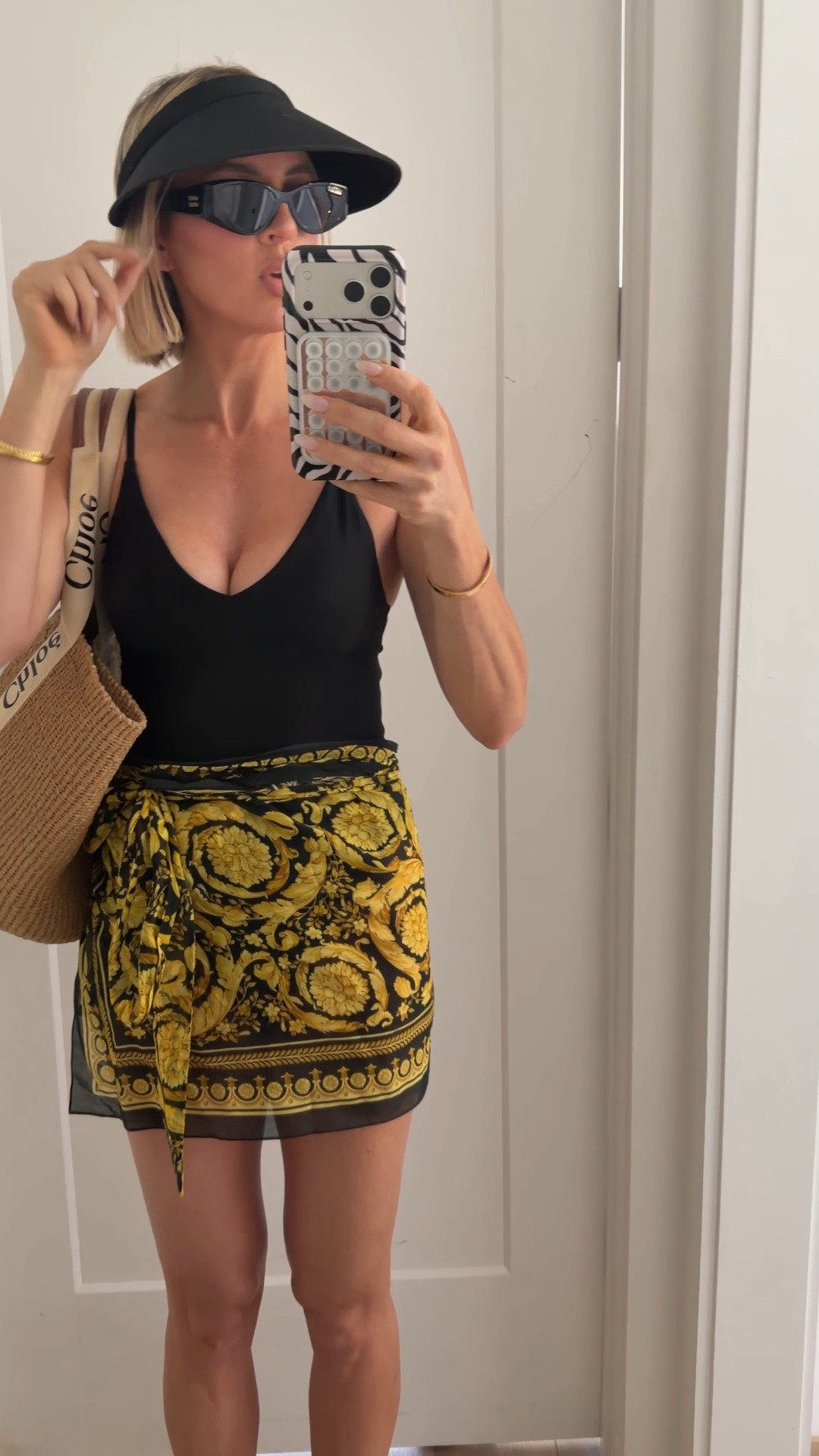 Wearing a small in the bathing suit, the Versace sarong is one size fits all 


@jcrew  ￼

#LTKootd #LTKSwim #LTKTravel