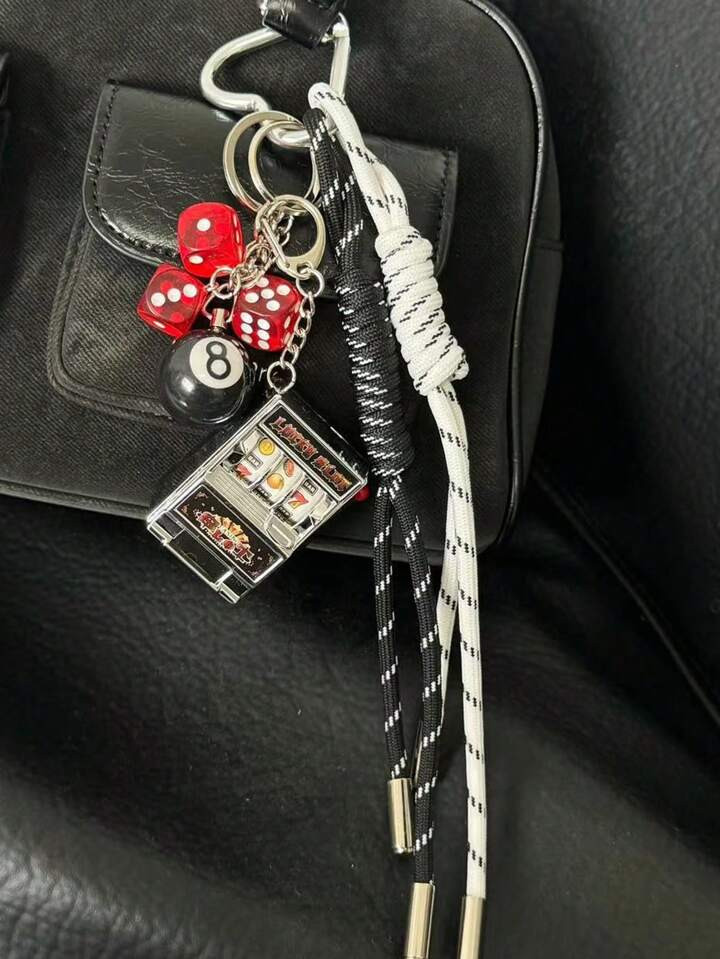 Black 8 Game Dice Keychain Braiding Rope Creative Niche Personality Love Tennis Game Machine Weaving Mountain Climbing Retro Heart Accessories Keychain Couple Weaving Pendant Bracelet Car Keychain Bag Pendant Daily Fashion Matching Birthday Gift Party Gift Christmas Gift Anniversary Gift For Good Friend Girlfriend Boyfriend Family Classmate Y2K Thanksgiving | SHEIN