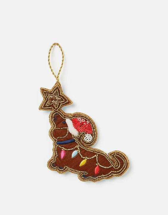 Ivy Beaded Dachshund Decoration | Joules (US)
