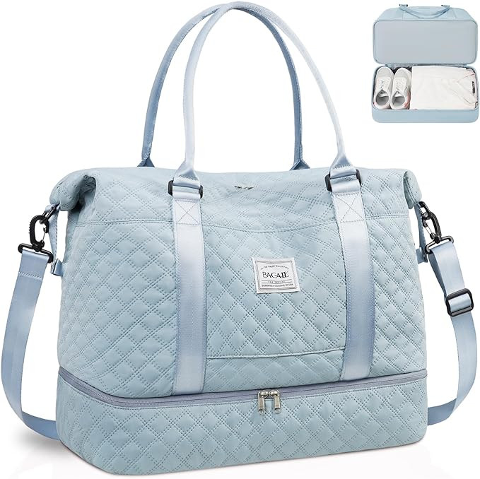 BAGAIL Travel Duffel Bag, Weekender Bags for Women, Overnight Gym Carry On Tote Bag with Wet Pock... | Amazon (US)