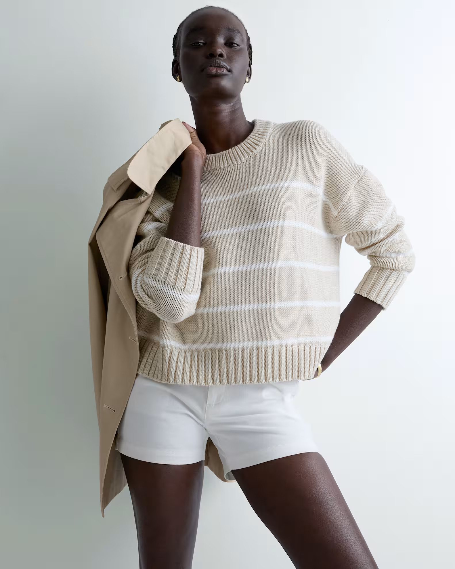 100% Organic Cotton Striped Crew Sweater | Quince