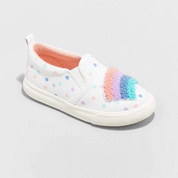 Toddler Girls' Kenna Rainbow Patchwork Print Slip-On Sneakers - Cat & Jack™ White | Target