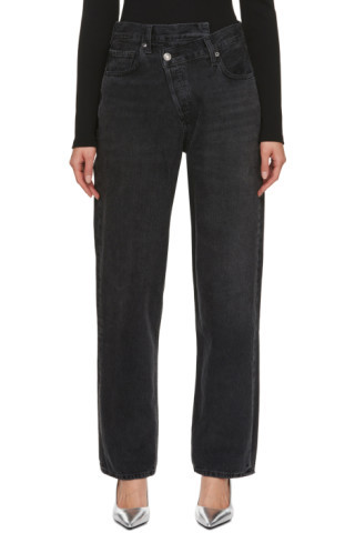AGOLDE - Black Criss Cross Jeans | SSENSE
