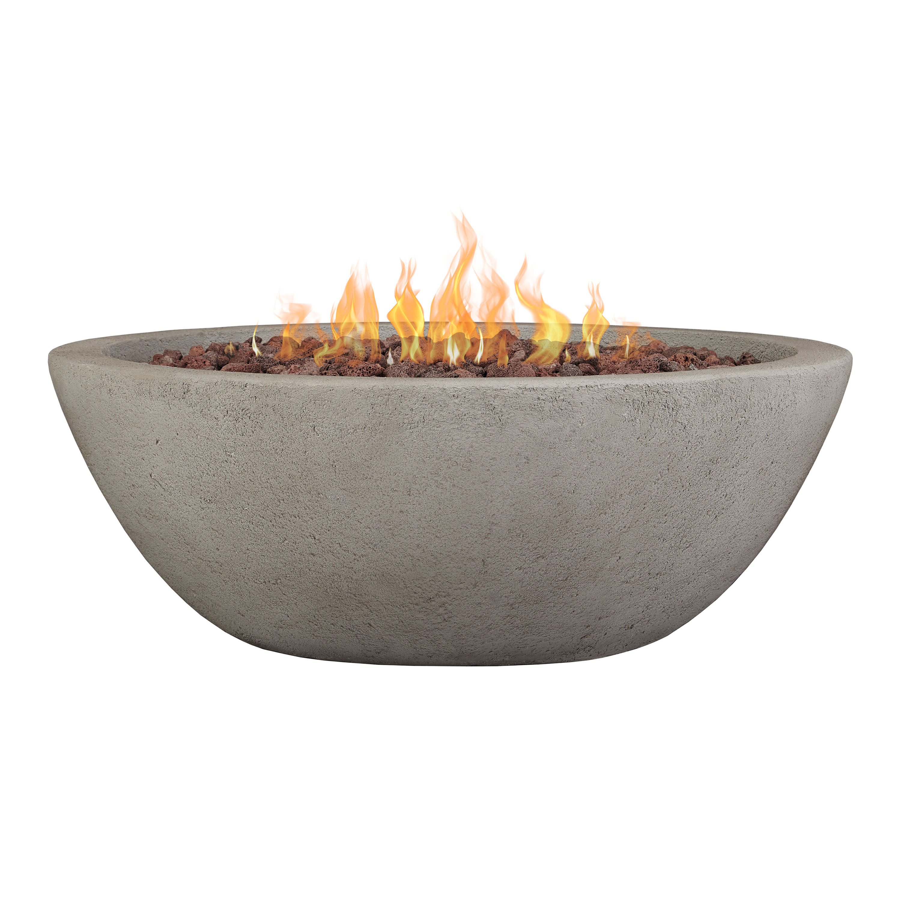 Portside Round Faux Stone Bowl Gas Fire Pit | World Market