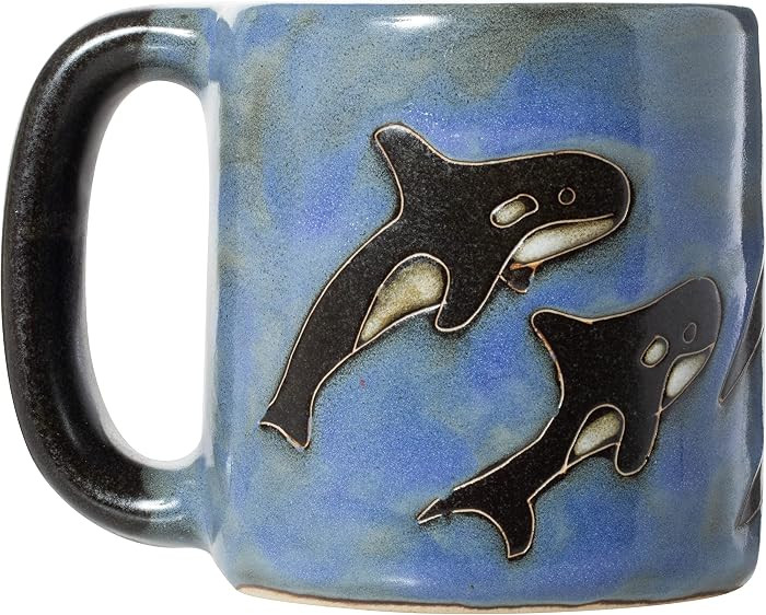 Mara Stoneware Blue Orca Killer Whale Design 16oz Handcrafted Coffee Tea Mug | Amazon (US)