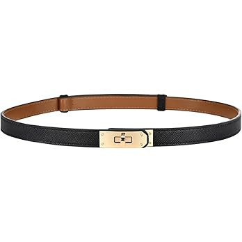 FENLDY Adjustable Thin Belts For Womens Skinny Belts For Dresses Womens Solid Color Alloy Turn Lo... | Amazon (US)