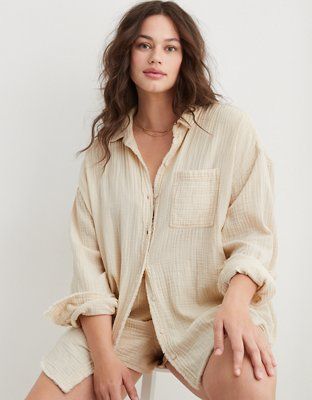 Aerie Pool-To-Party Cover Up Shirt | Aerie
