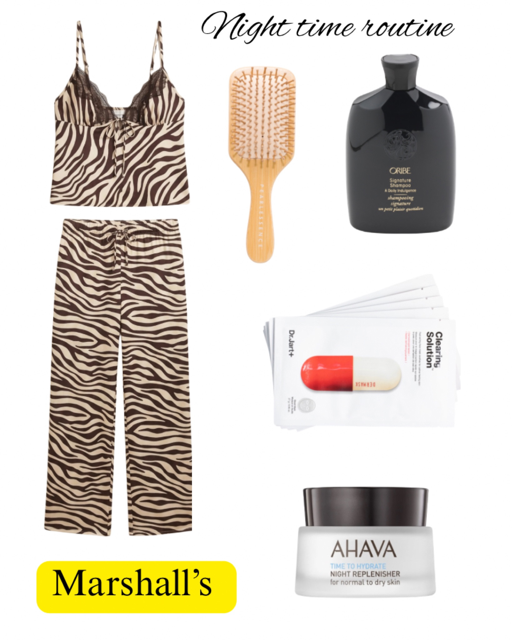 Marshalls, nighttime routine, zebra pajamas, bamboo, hairbrush, face, mask, night, cream, Oribe shampoo.

#LTKMothersDay #LTKSaleAlert #LTKselfcare
