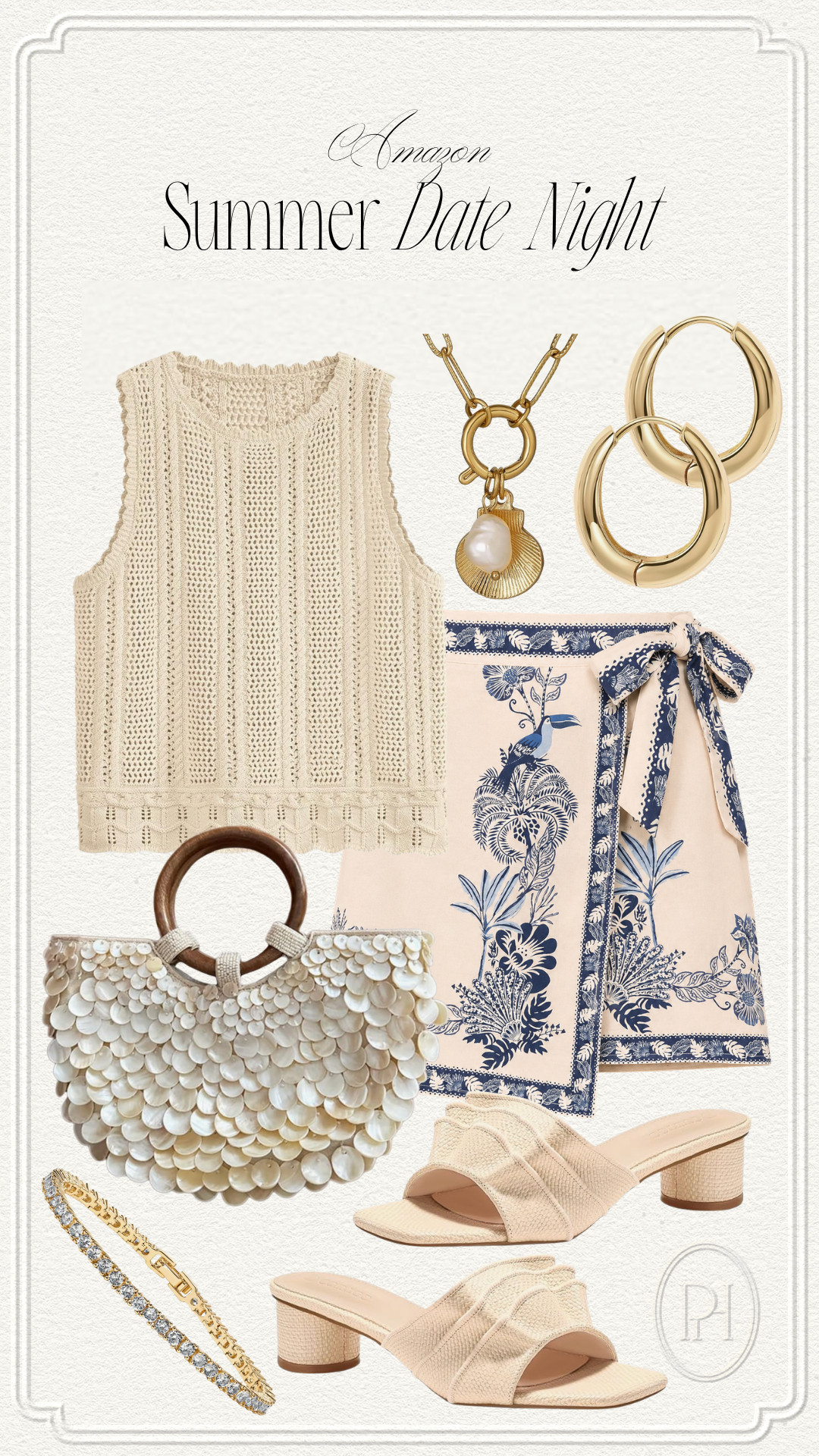 Amazon style finds for a summer date night look!

summer fashion, summer style, summer looks, summer outfit, date night outfit, crochet top, knit top, sleeveless top, neutral top, off-white top, wrap skirt, summer skirt, vacation look, neutral sandals, block heel sandals, kitten heel sandals, summer shoes, summer handbag, seashell necklace, gold hoop earrings, tennis bracelet 

 #LTKgrwm #LTKootd #LTKTall