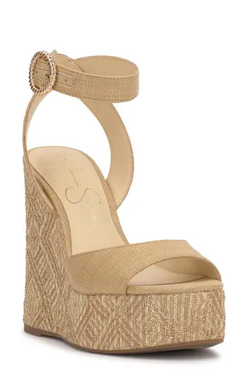 Jessica Simpson Kamindi Platform Wedge Sandal in Natural at Nordstrom Rack, Size 10 | Nordstrom Rack