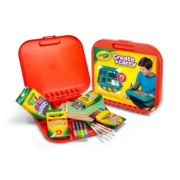 Crayola Create and Carry Art Set, Gift for Kids, 75 Pieces Ages 5+ Child | Walmart (US)
