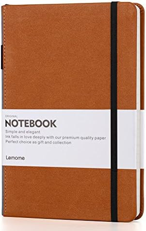 Thick Classic Notebook with Pen Loop - Lemome A5 Wide Ruled Hardcover Writing Notebook with Pocke... | Amazon (US)
