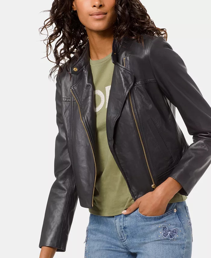 Leather Moto Jacket, Regular & Petite Sizes | Macys (US)
