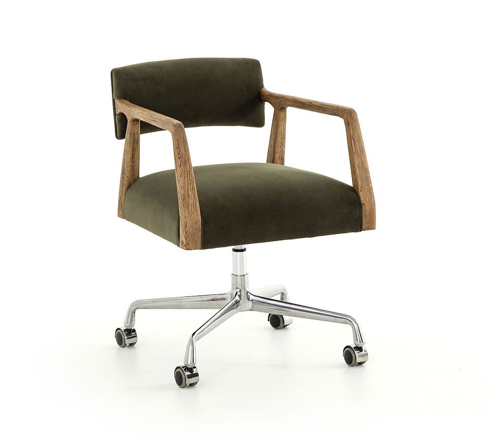 Belden Velvet Swivel Desk Chair | Pottery Barn (US)