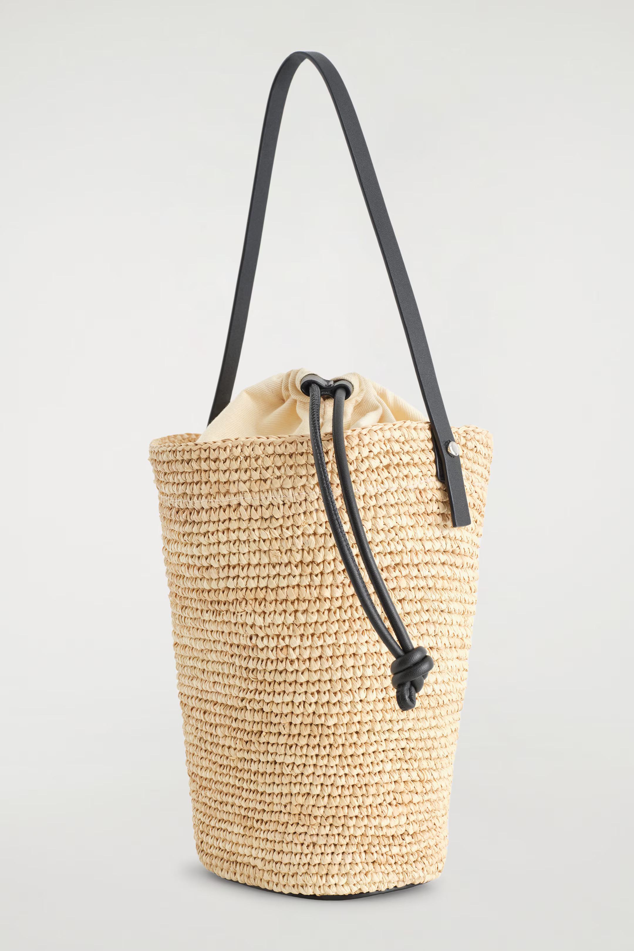 MINI BUCKET BAG - STRAW - BEIGE / BLACK | COS AU | COS (AU)
