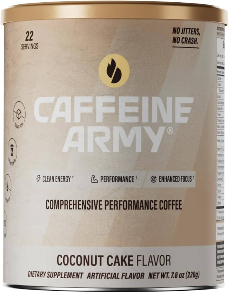 CAFFEINE ARMY Coconut Cake | Comprehensive Functional Coffee with MCTs, CoQ10, Collagen and Adapt... | Amazon (US)