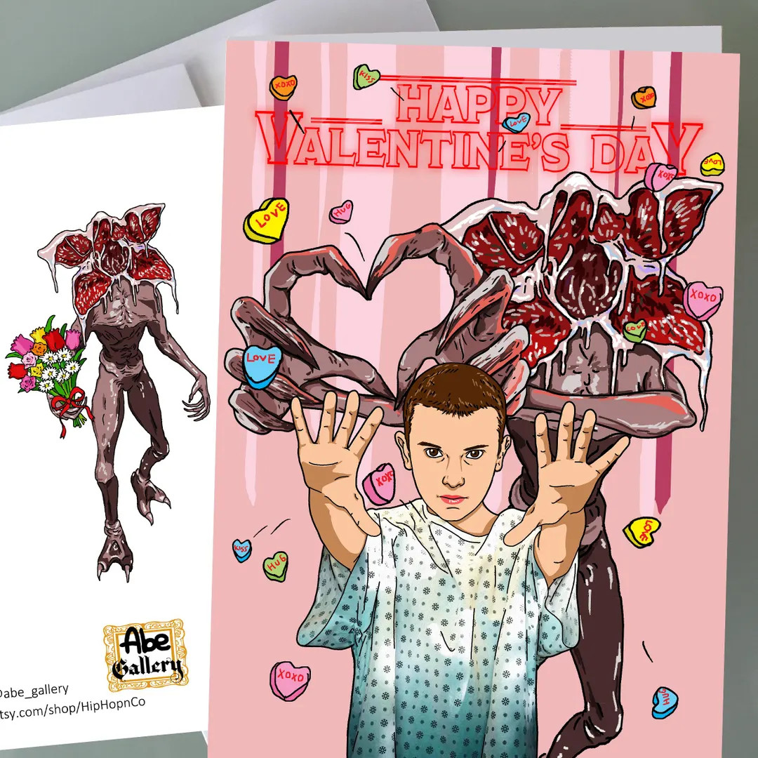 Funny Stranger Things Valentine's Day Cards Eleven, Demogorgon Valentines Day Gifts Love Cards - ... | Etsy (US)