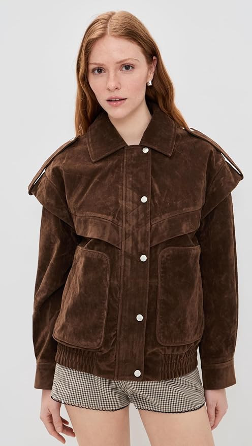 Avec Les Filles Women's Collared Bomber With Patch Pockets | Amazon (US)