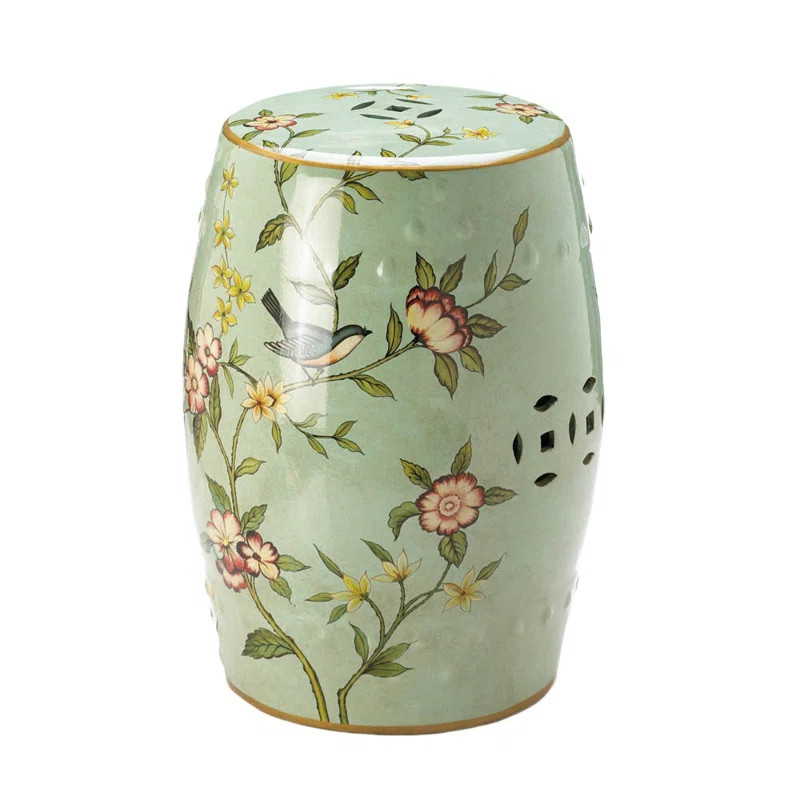 Palm Coast Floral Garden Stool | Wayfair North America