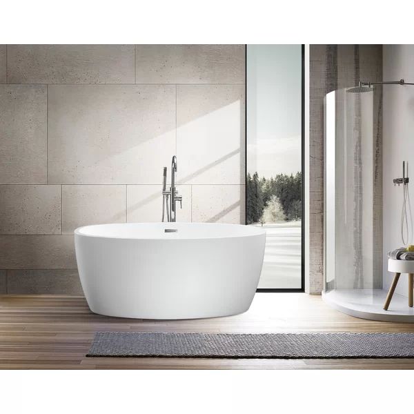 VA6834-S 55" x 32" Freestanding Soaking Acrylic Bathtub | Wayfair North America