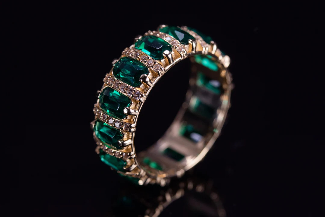 14k unique emerald ring, genuine emerald ring, 14k emerald ring, gold birthstone ring, emerald en... | Etsy (US)