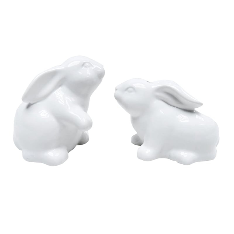 Providence White Ceramic Bunny Salt & Pepper Shaker Set | At Home