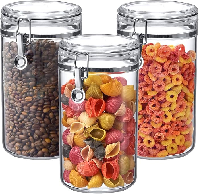 Amazing Abby - Cathy - 70-Ounce Plastic Canister (Set of 3), Plastic Airtight Food Container, Sta... | Amazon (US)