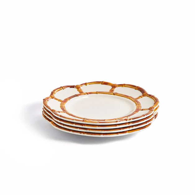 Bamboo Melamine Salad Plates - Set of 4 | Cailini Coastal