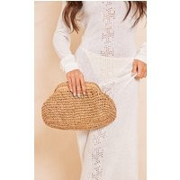 Natural Raffia Slouchy Clutch Bag | PrettyLittleThing UK
