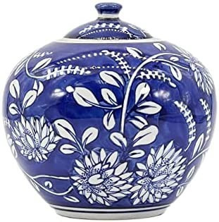 Blue and White Floral Chinoiserie Jar 8" w/ Lid - Ginger Jar, Tea Storage, Decorative, Home Déco... | Amazon (US)