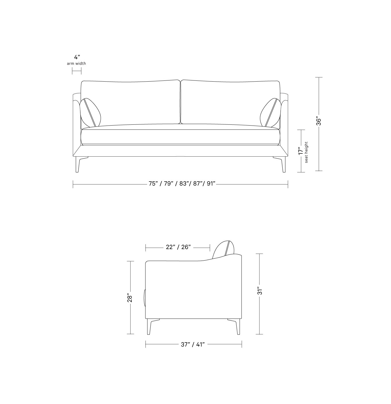 Caitlin Slipcovered 2-Seat Sofa by The Everygirl® | Interior Define