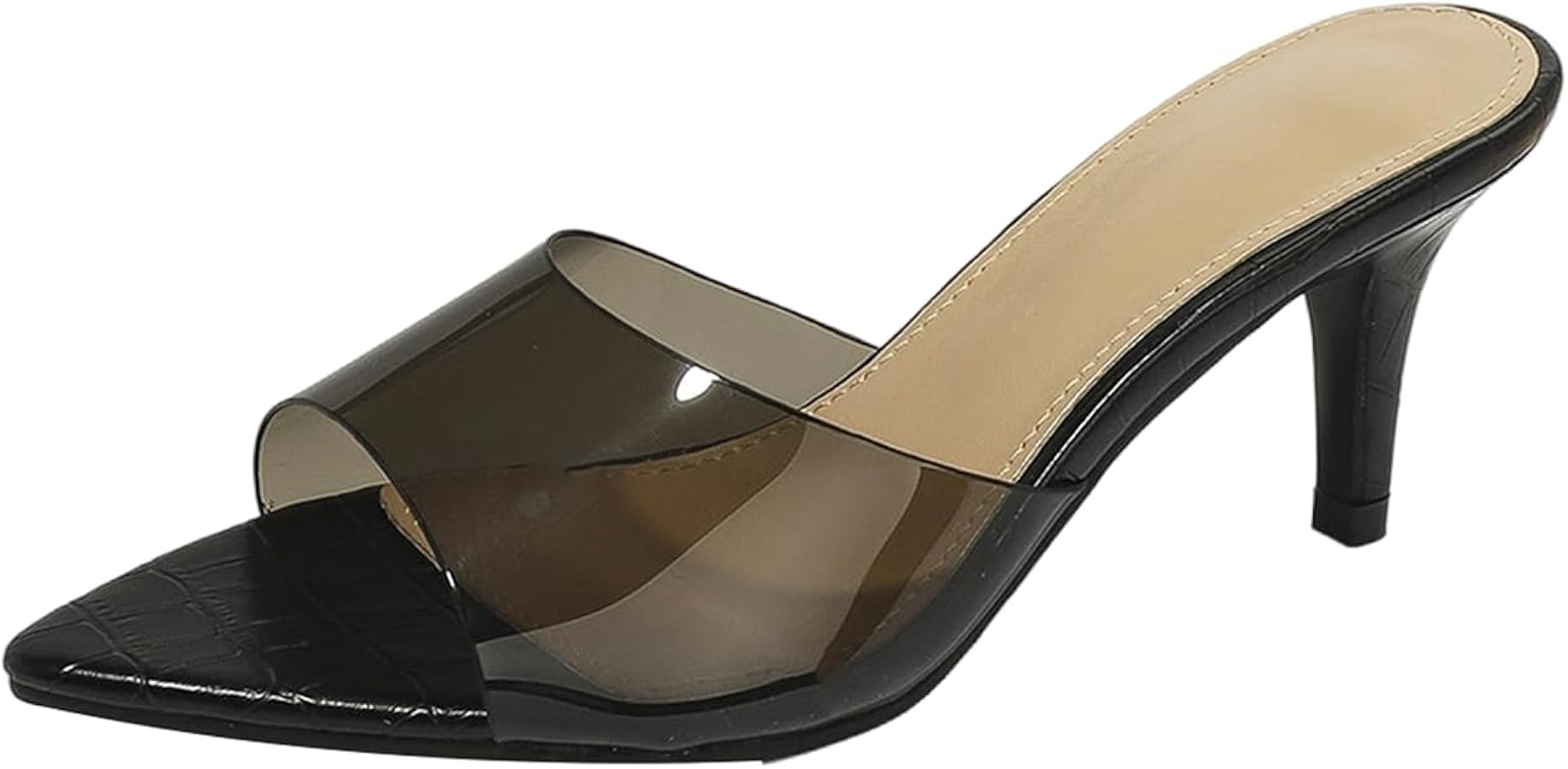 GORGLITTER Women's Clear Kitten Heels Pointed Open Toe Transparent Stiletto Heels Trendy Summer H... | Amazon (US)