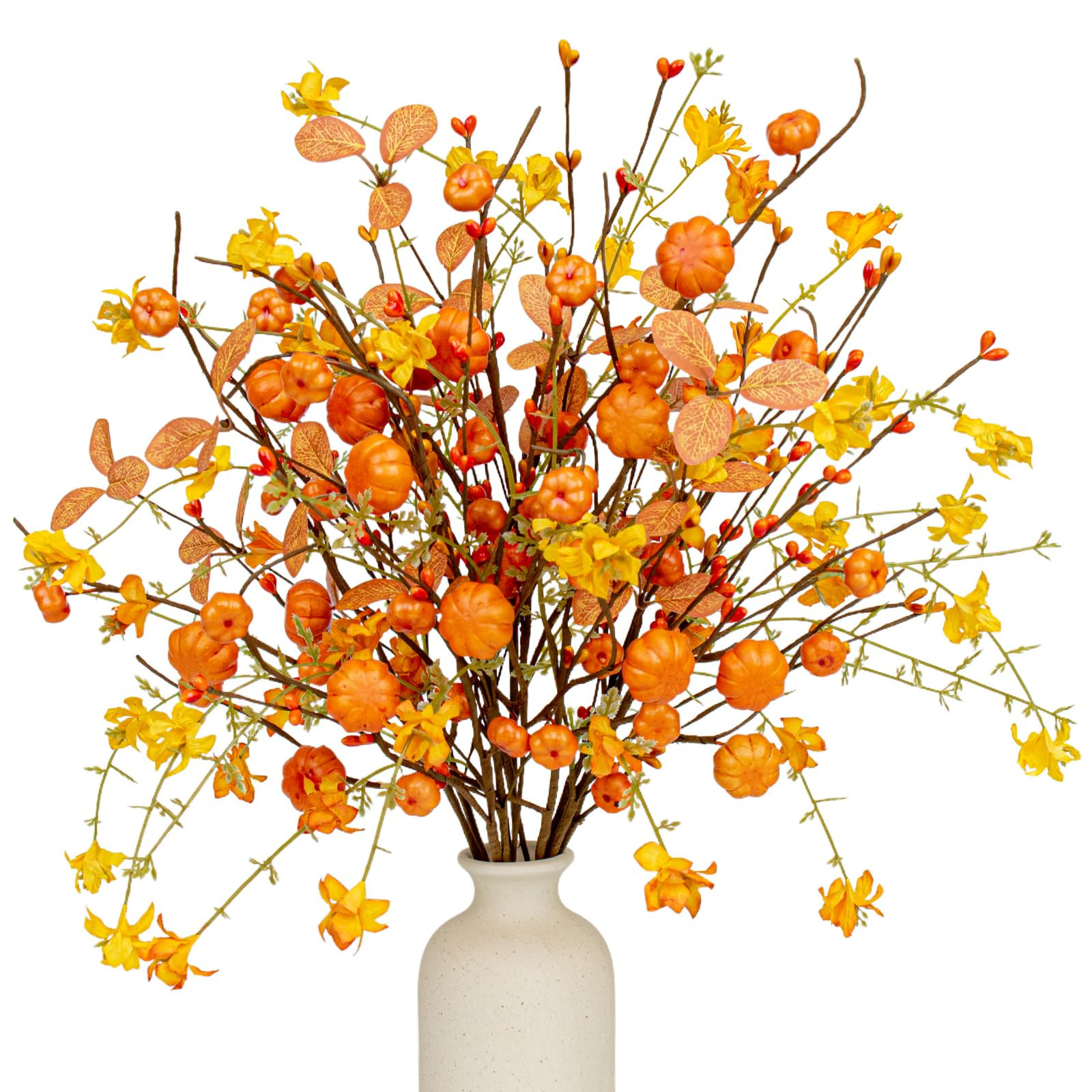 VioletEverGarden Artificial Fall Stems 12 Pack Fall Floral Picks 17 Inch Pumpkin Stems with Wildf... | Amazon (US)