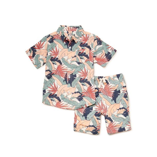 Wonder Nation Toddler Boy's Short Sleeve Set, 2 Piece, Sizes 12 Months - 5T | Walmart (US)