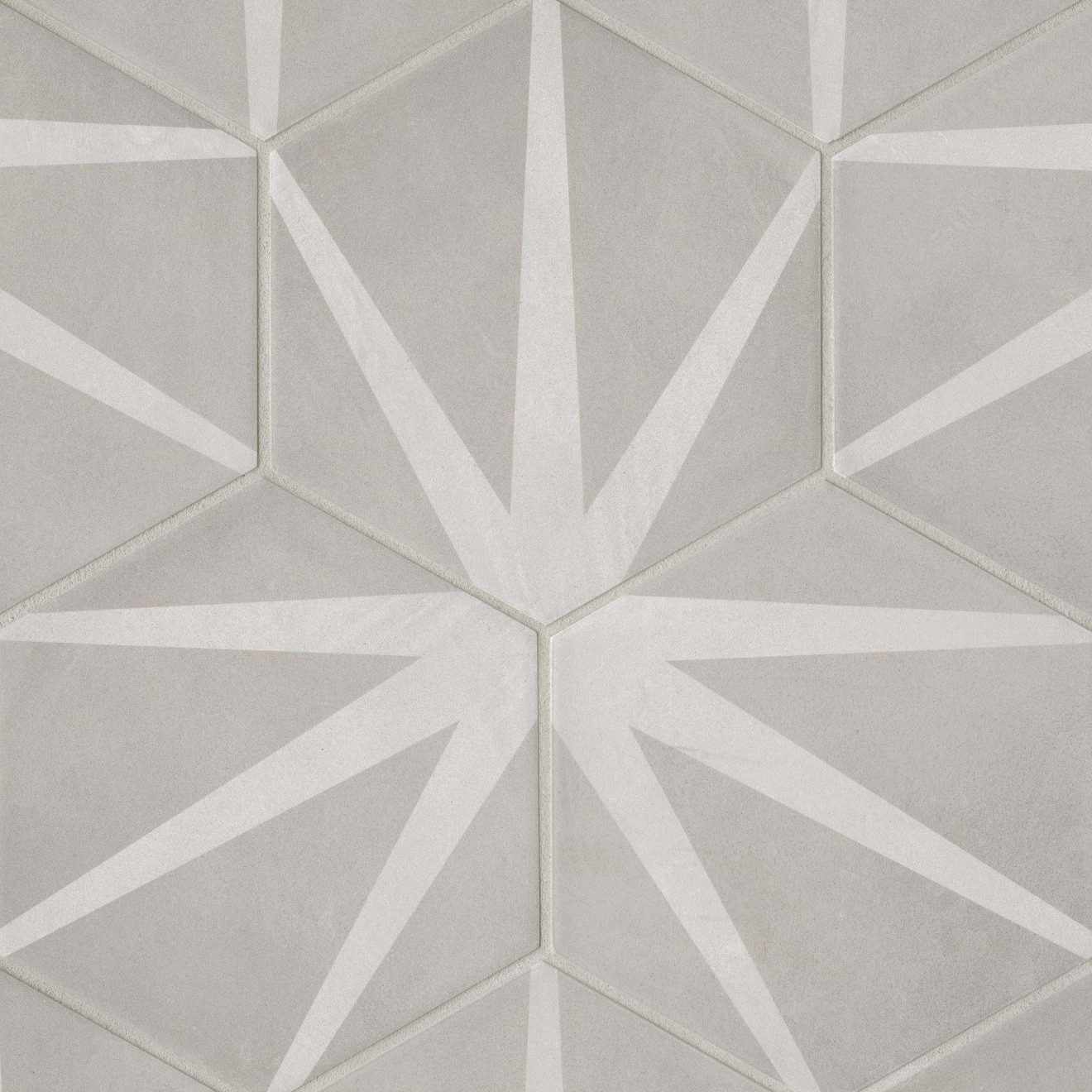 Allora 8.5" x 10" Matte Stella Hexagon Deco Porcelain Tile | Bedrosians Tile & Stone