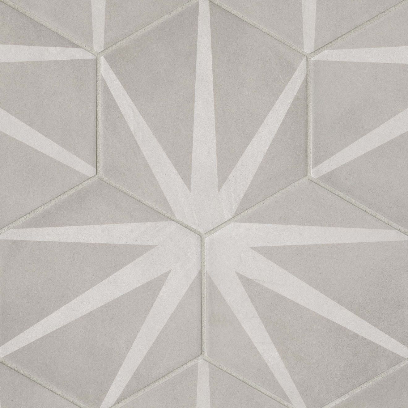 Allora 8.5" x 10" Matte Stella Hexagon Deco Porcelain Tile | Bedrosians Tile & Stone