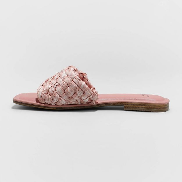 Women's Nicolette Raffia Slide Sandals - A New Day™ | Target