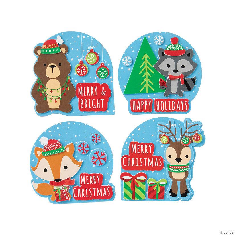 Christmas Woodland Animal Magnet Craft Kit - Makes 12 | Oriental Trading Company