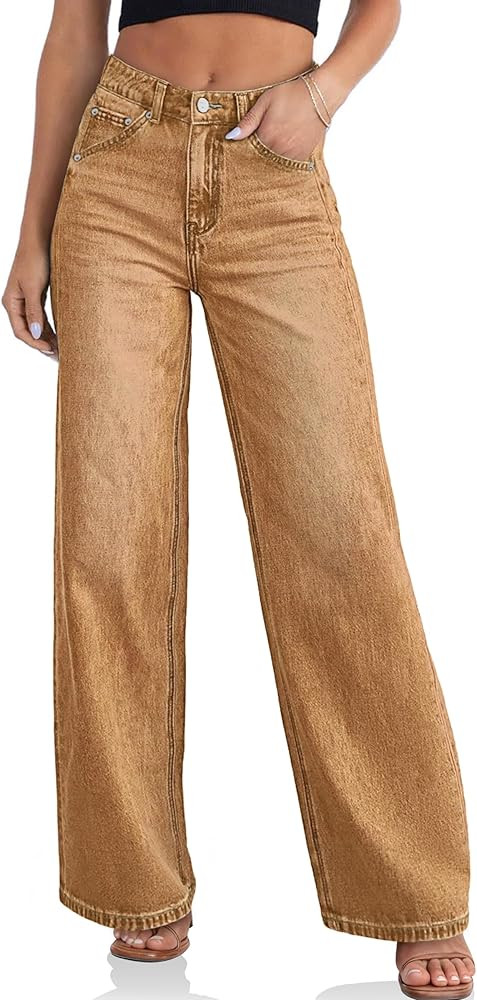 Cicy Bell Womens Wide Leg Baggy Jeans High Waisted Boyfriend Loose Denim Pants with Pockets | Amazon (US)