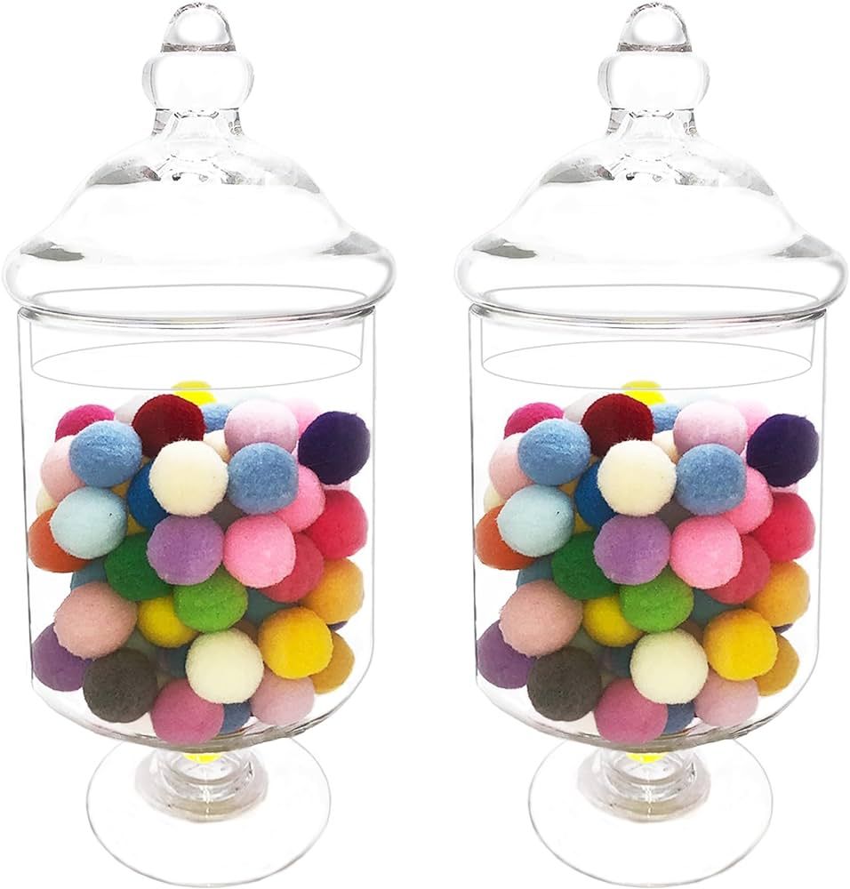 KIACHEWU 43 OZ Glass Apothecary Jars with Lids Wedding Candy Buffet Containers Candy Jars with Li... | Amazon (US)