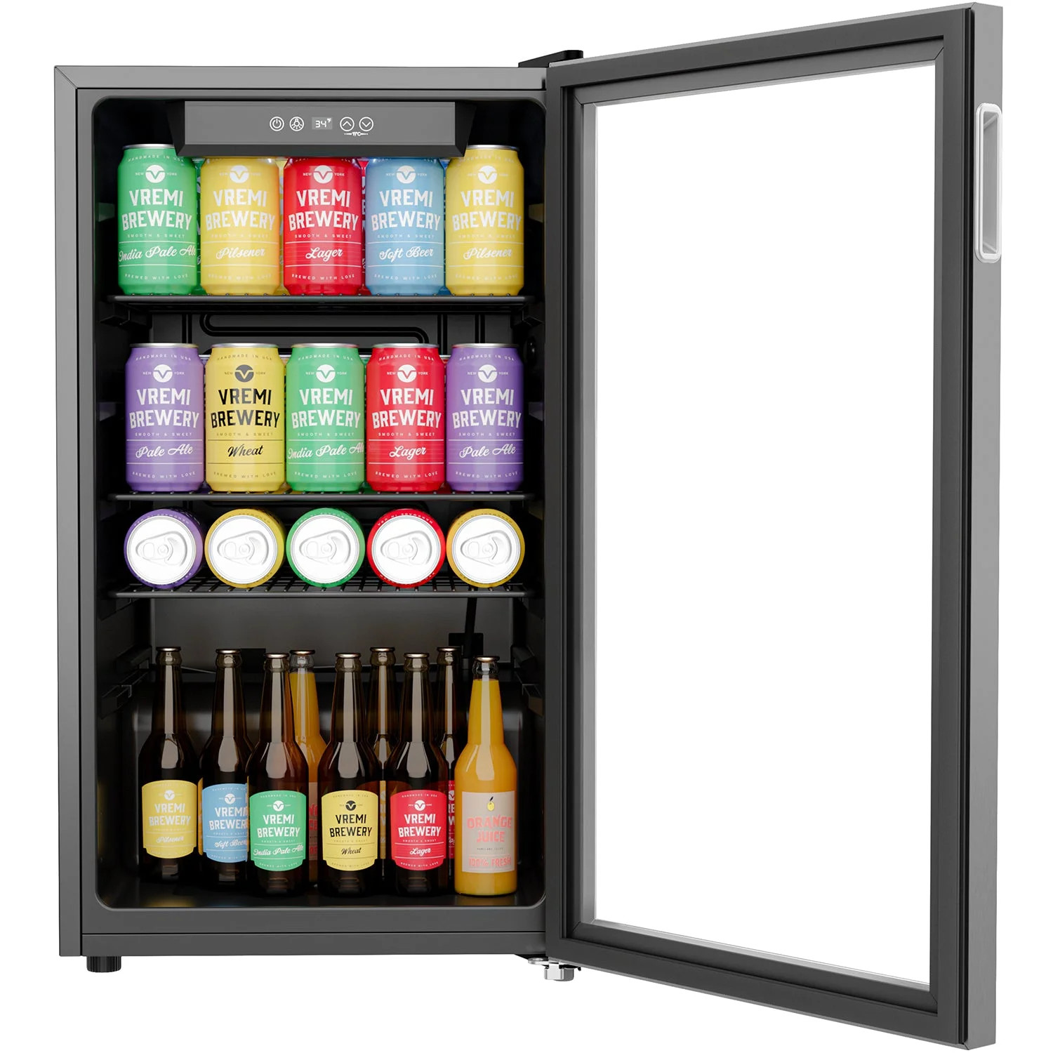 Vremi Beverage Refrigerator and Cooler - 100 to 120 Can Mini Fridge with Glass Door for Soda Beer... | Walmart (US)