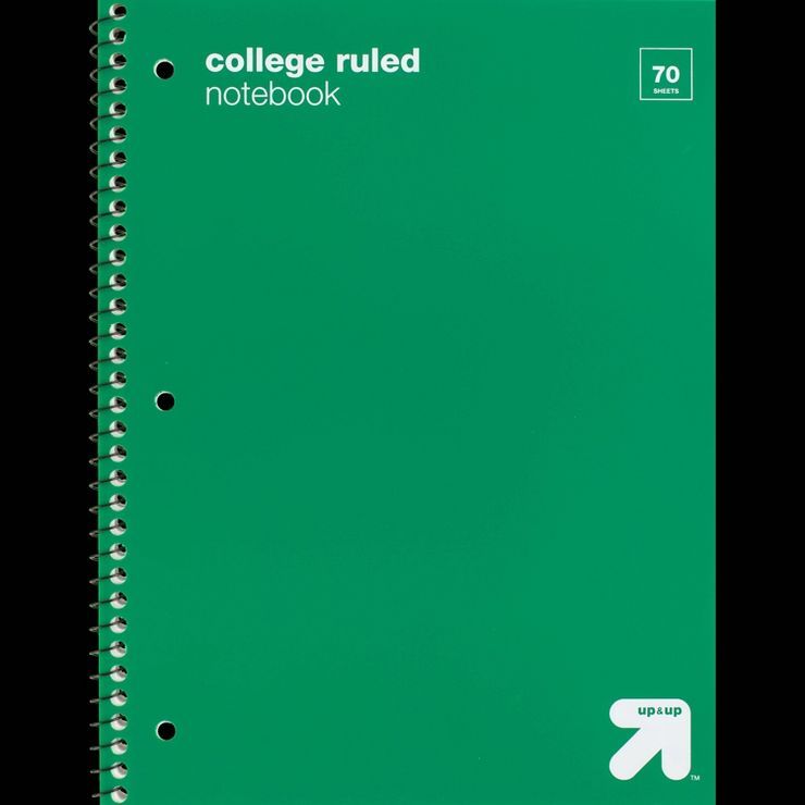 College Ruled 1 Subject Flexible Plastic Cover Spiral Notebook - up & up™ | Target