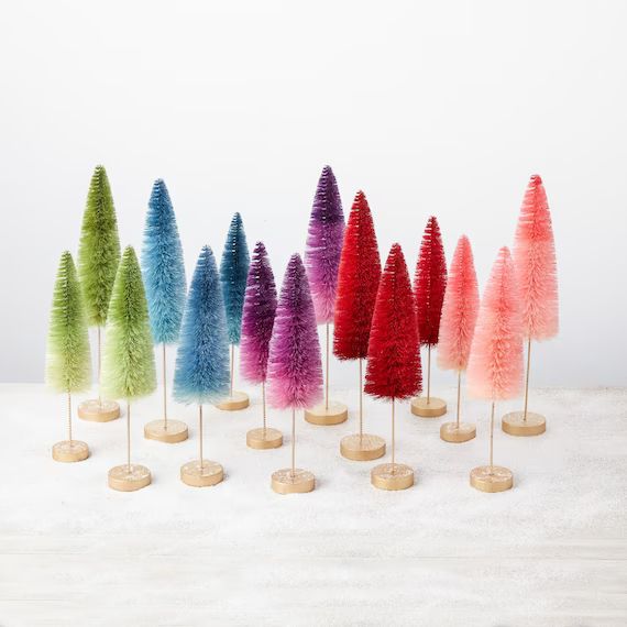 Bottle Brush Trees Rainbow Set of 5 Colors, hand-dyed trees, bottle brush Christmas trees, miniat... | Etsy (US)