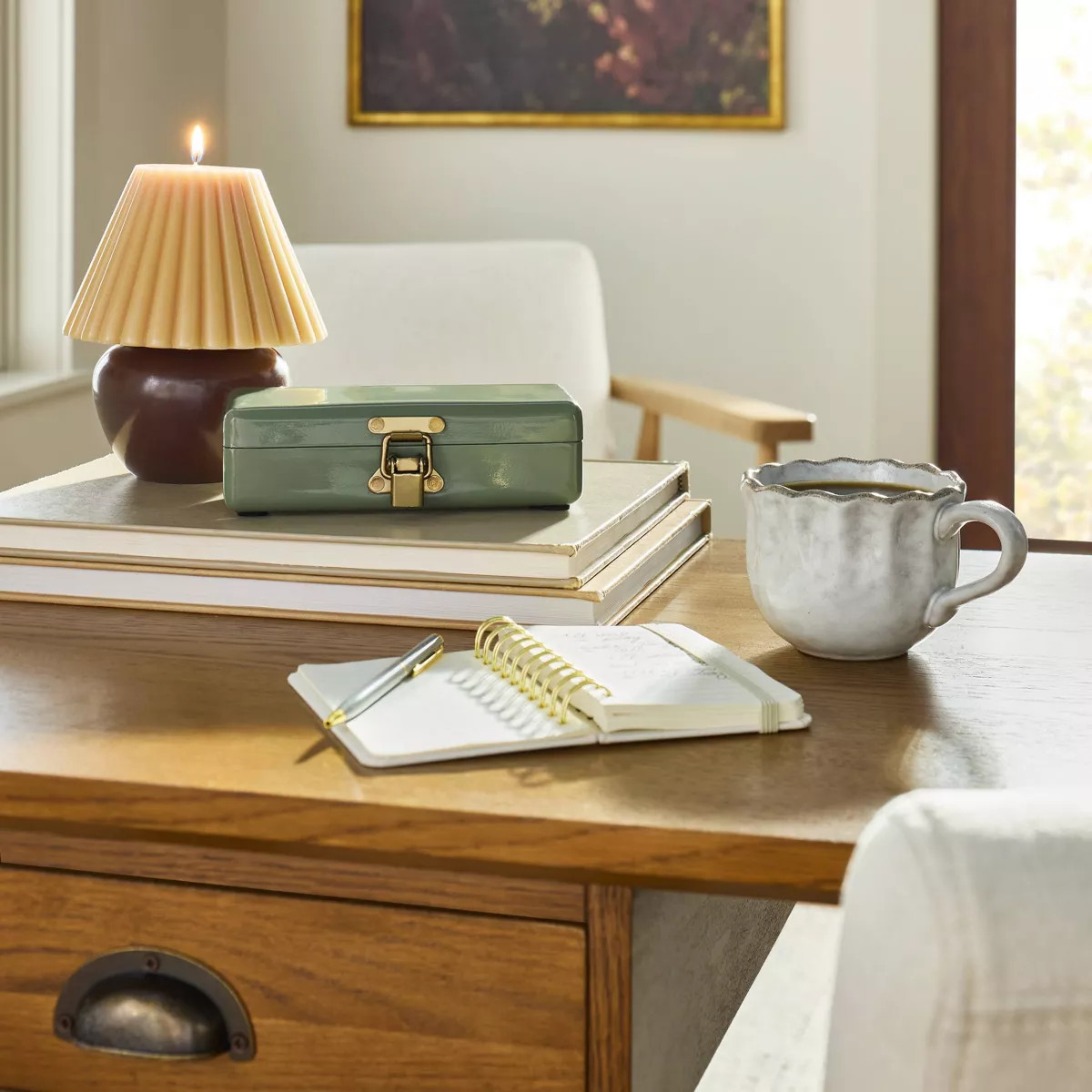 6.3" Lamp Figural Sculpted Candle - Hearth & Hand™ with Magnolia | Target