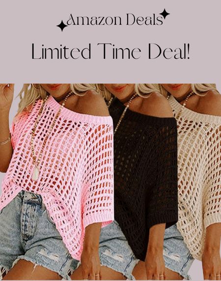 Amazon deals / Womens Fashion Sweater Casual Off The Shoulder Short Sleeve Hollow Out Sweater Pullover Knit Tops

#LTKTravel #LTKFindsUnder50 #LTKSaleAlert