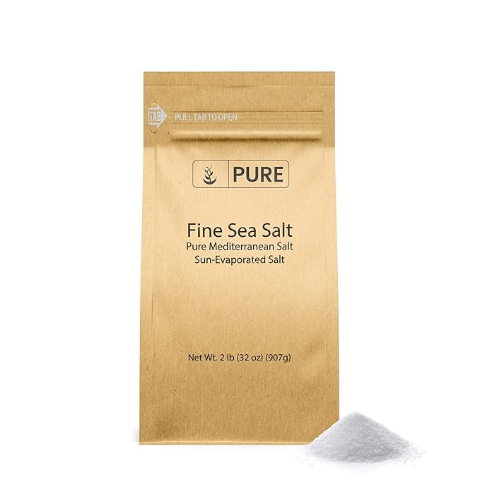 Pure Original Ingredients Fine Sea Salt (2 lb) Mediterranean Sea Salt, Essential Seasoning, Sun-E... | Amazon (US)