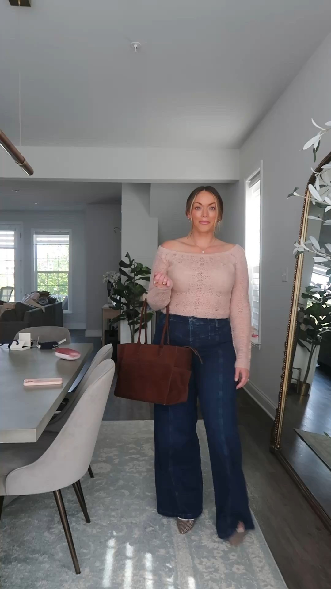 Fall sweater and denim trousers
Fall outfit 
Medium Top, jeans fit true to size

#LTKMidsize #LTKSeasonal #LTKWorkwear