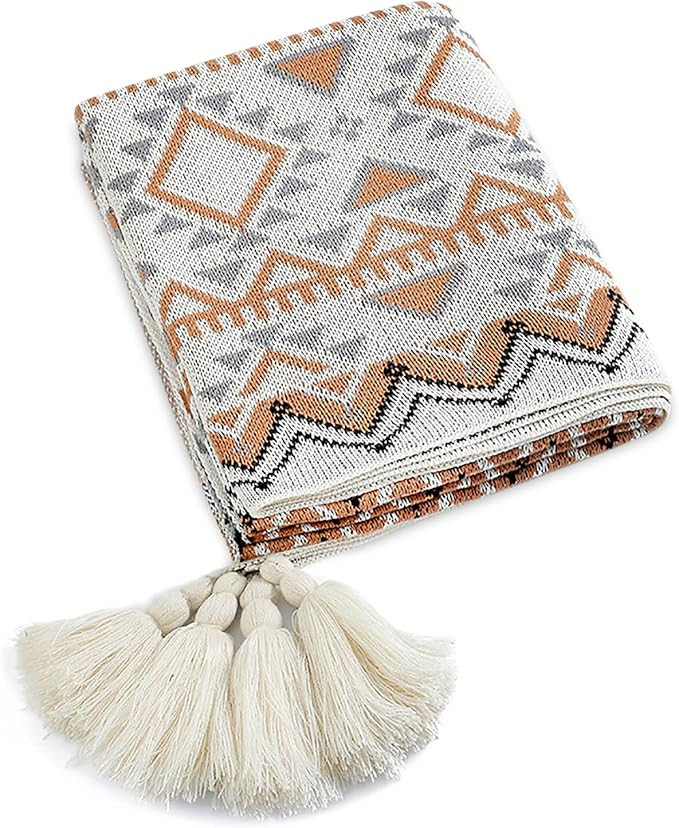 LumiSyne Manta De Punto con Borlas Vintage Estilo Etnico Bohemio Patrón Geométricos Cálido Sua... | Amazon (ES)