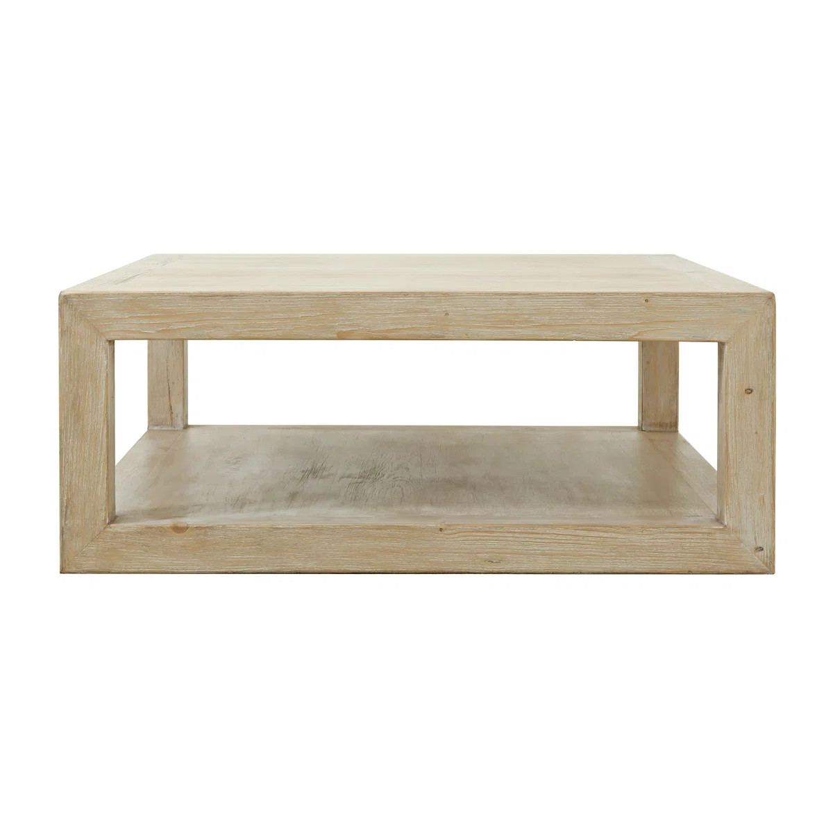 Peking Ming  Square Coffee Table with Weathered Whitewash | Wayfair North America