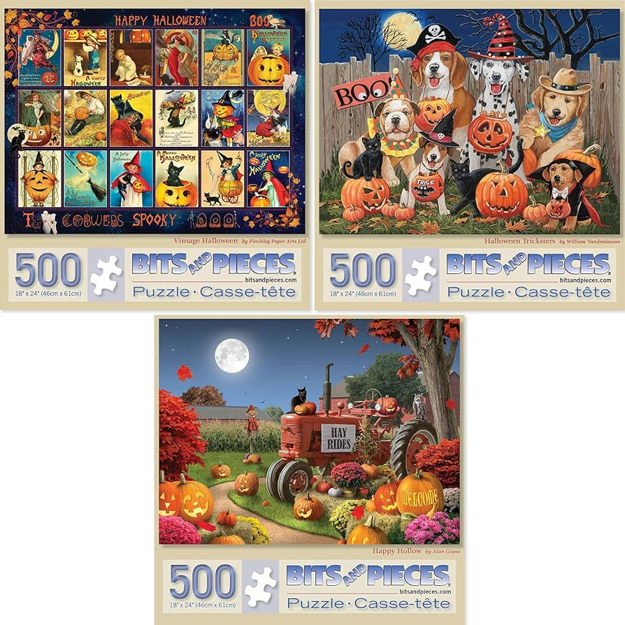 Bits and Pieces - Value Set of (3) 500 Piece Jigsaw Puzzles for Adults - Each Puzzle Measures 18"... | Amazon (US)
